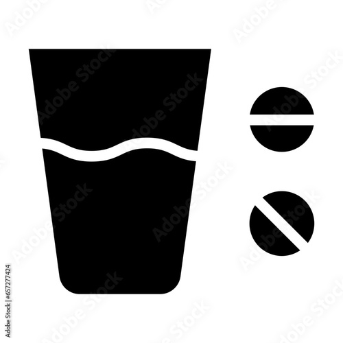 Solid Tablets and water glass icon