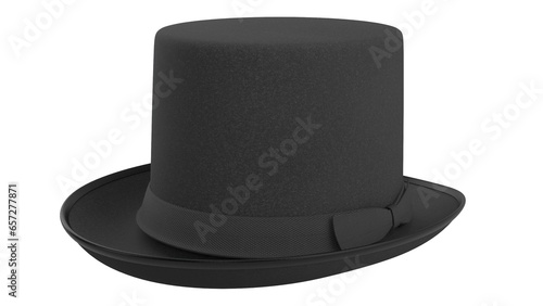 black top hat isolated