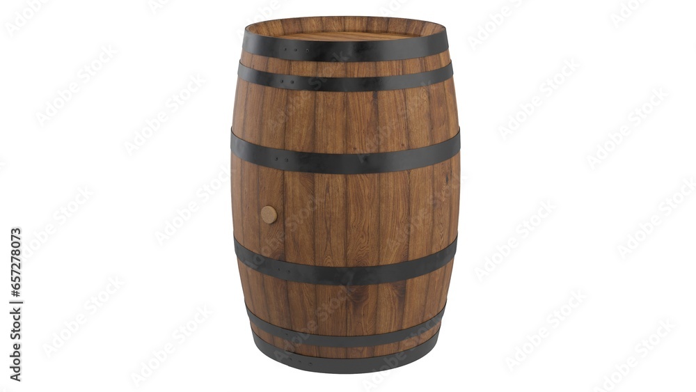 Obraz premium wooden barrel isolated on white