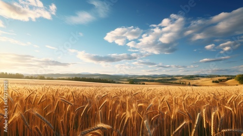 golden wheat field. Generative AI 
