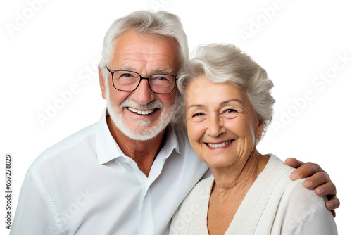 Relaxed Elderly Couples Shot on Transparent Background.