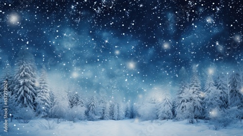winter night landscape. Generative AI  © ArtSpree