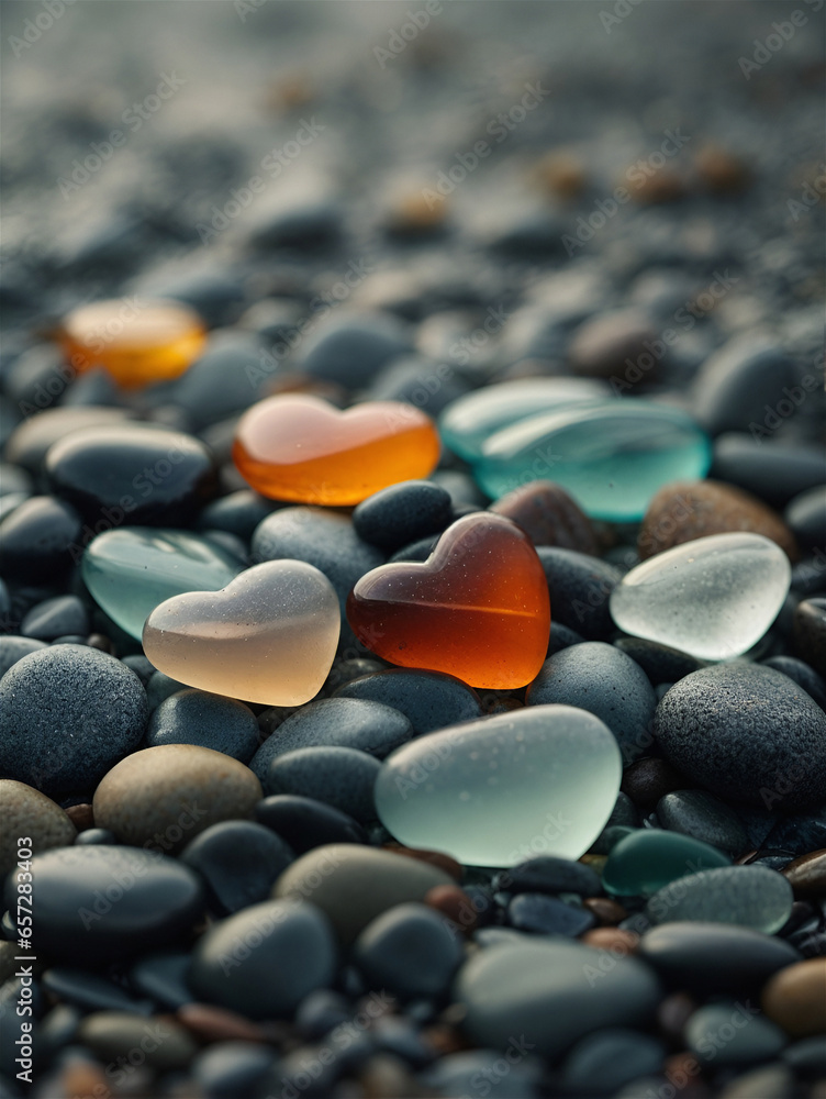 Zoom in on a heart-shaped stone illuminated by soft, warm lighting amidst the rocks. Generated Ai Zoom in on a heart-shaped stone illuminated by soft, warm lighting amidst the rocks. Generated Ai