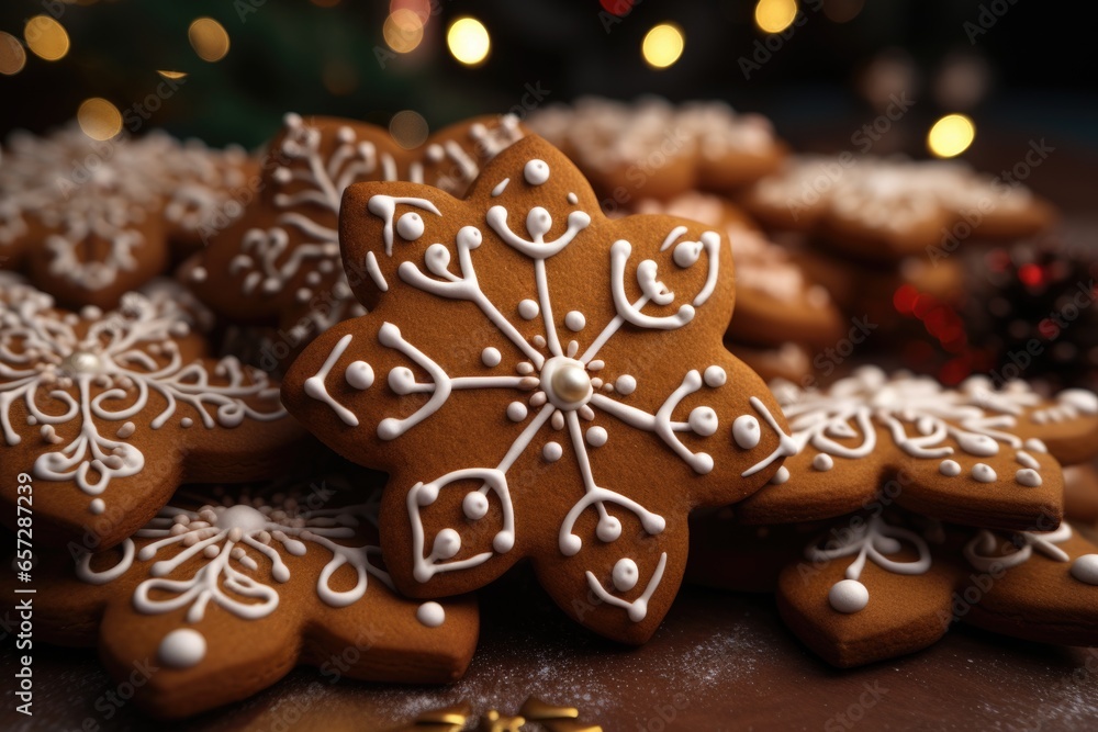 Christmas ginger cookies in the shape of a star Christmas ginger cookies in the shape of a star