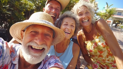 Elderly people capturing a special moment together with a selfie