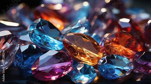 Close-up photo of colorful jewels.