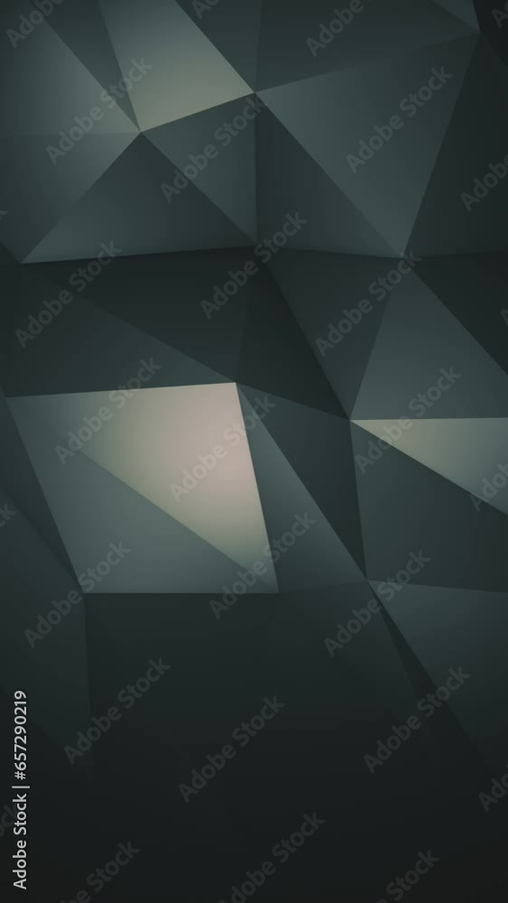 Vertical video - dark futuristic low poly shapes surface abstract background with focus pop. Full HD and looping. Vertical video - dark futuristic low poly shapes surface abstract background with focus pop. Full HD and looping.