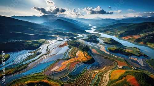 View of the fields from the sky.