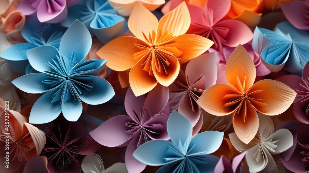 Colorful flowers made of paper. Colorful flowers made of paper.