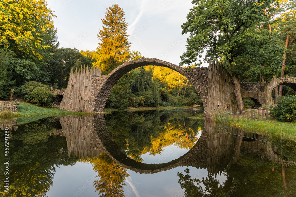 Rakotz Bridge (Rakotzbrucke, Devil's Bridge) in Kromlau, Saxony, Germany Rakotz Bridge (Rakotzbrucke, Devil's Bridge) in Kromlau, Saxony, Germany