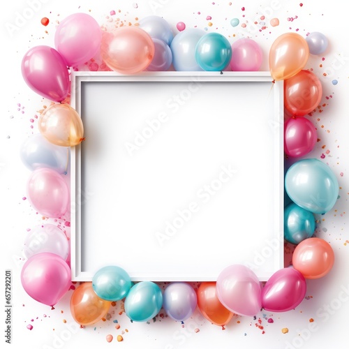 Colorful balloon frame with space for text
