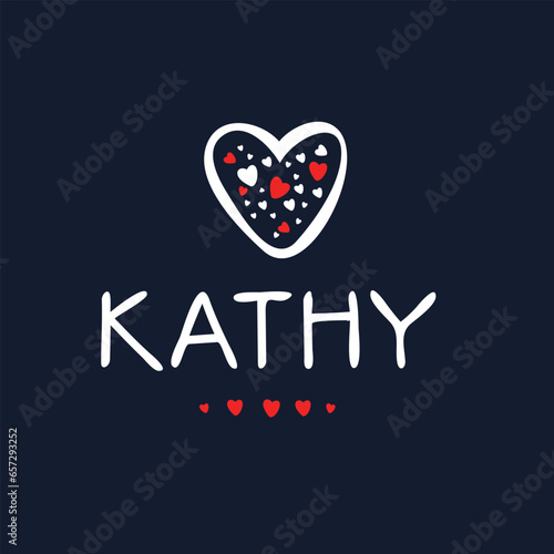 (Kathy) Calligraphy name, Vector illustration. photo