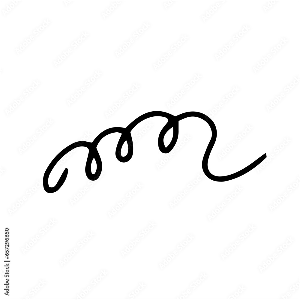 Curve, convolution, curl, spiral, stroke. Vector black-and-white hand-drawn doodles. Template design, sketch, icon, clipart. Curve, convolution, curl, spiral, stroke. Vector black-and-white hand-drawn doodles. Template design, sketch, icon, clipart.