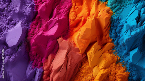 A Close-Up of Vibrant Colored Powders Arranged in a Gradient