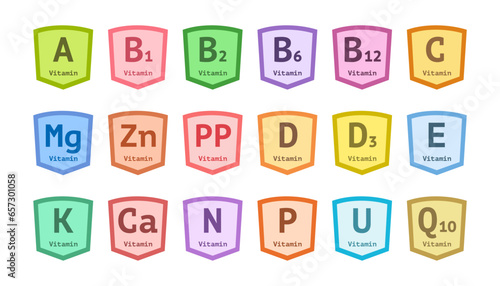 Vitamin set vector isolated on white background 10 eps