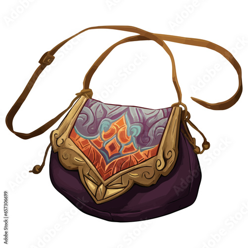ilustration of a magic handbag on a white background