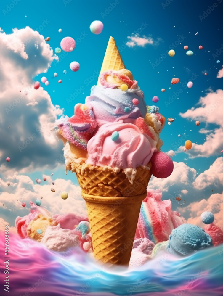 ice cream menu poster design, generative ai ice cream menu poster design, generative ai