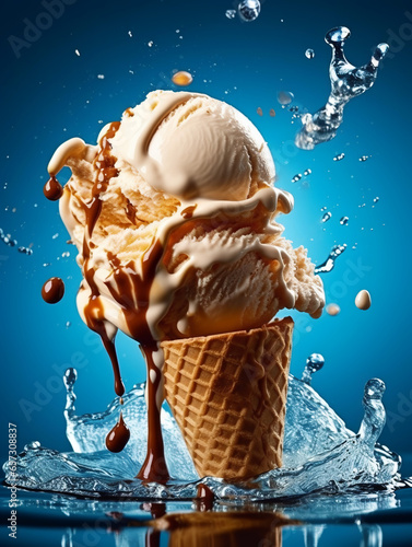 ice cream menu poster design, generative ai