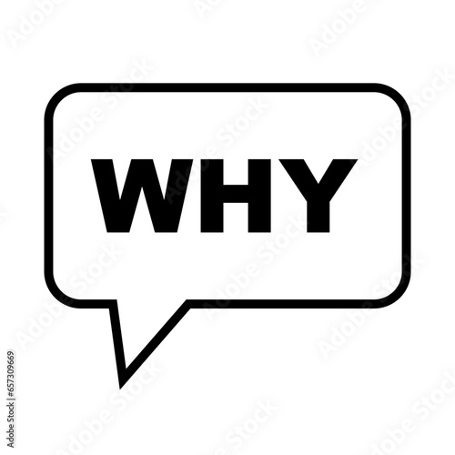 Simple why speech balloon icon. Vector.