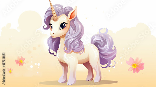 Cute Baby Unicorn Illustration