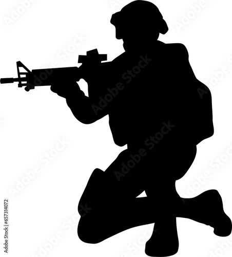 Soldier Silhouette Illustration Isolated Vector