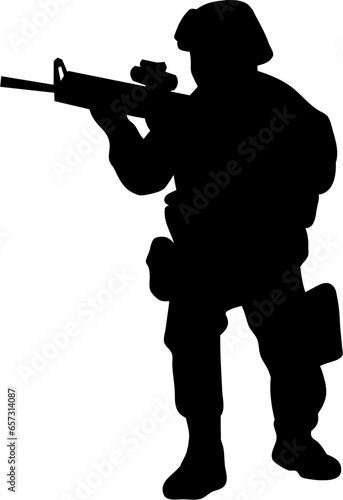 Soldier Silhouette Illustration Isolated Vector