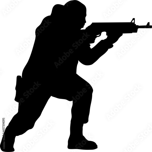 Soldier Silhouette Illustration Isolated Vector