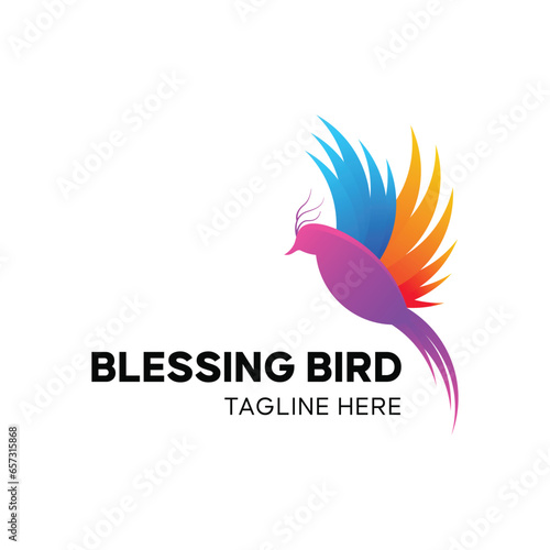 minimal bird logo design template for business use