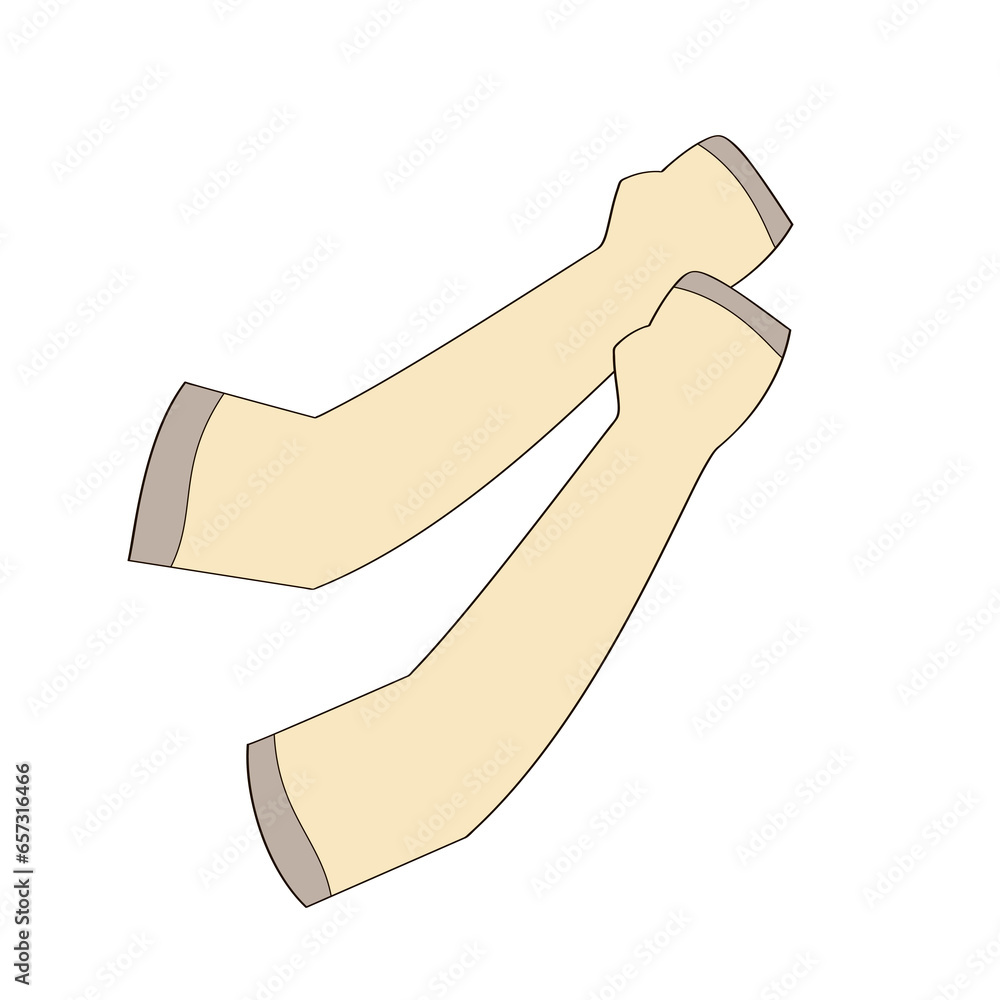 sun protection sleeves color linear illustration sun protection sleeves color linear illustration