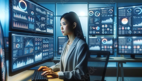 Business Woman Tech Analysis 