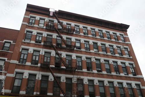 old brick building with windows in New York City