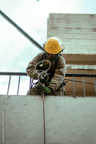 Firefighters training