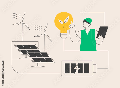 Energy storage abstract concept vector illustration.
