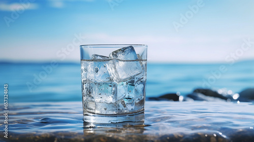 Glass Filled with Refreshing Cold Drink