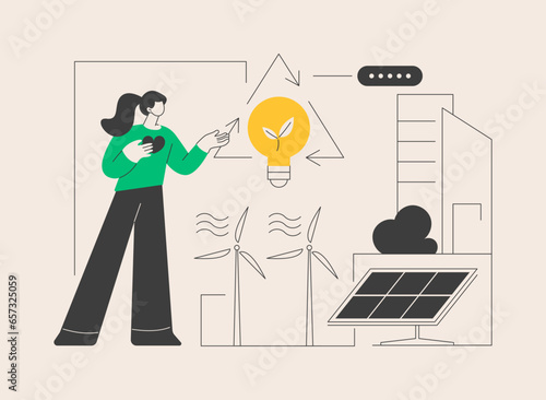 Sustainable energy abstract concept vector illustration.
