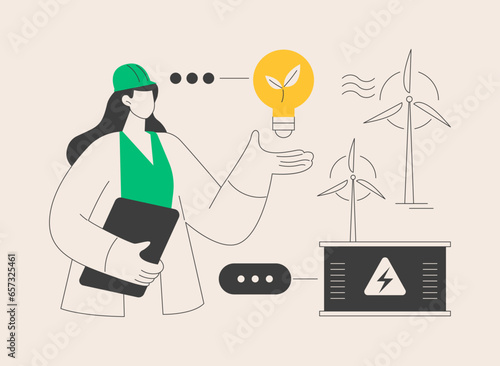 Wind power abstract concept vector illustration.