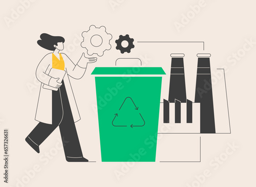 Mechanical recycling abstract concept vector illustration.