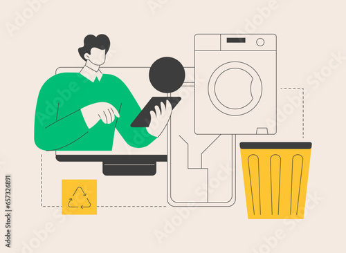 E-waste reduction abstract concept vector illustration.