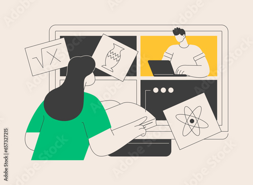 Digital learning abstract concept vector illustration.