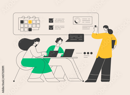 Managers workshop abstract concept vector illustration.