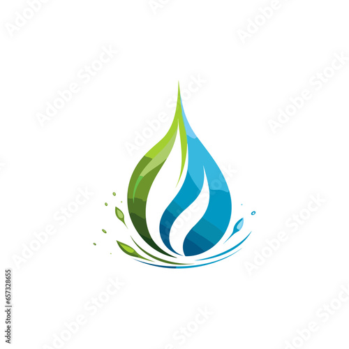 vector waterdrop leaf logo vector icon