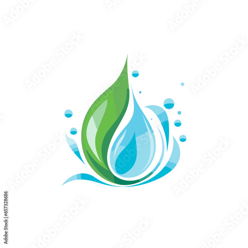 vector waterdrop leaf logo vector icon