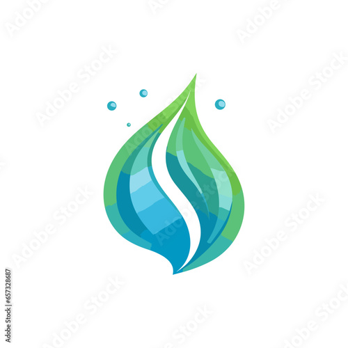 vector waterdrop leaf logo vector icon