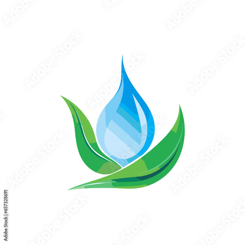 vector waterdrop leaf logo vector icon