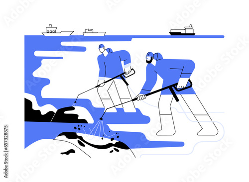 Cleaning shoreline abstract concept vector illustration.