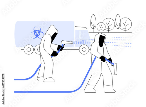 Biohazard emergency response abstract concept vector illustration.