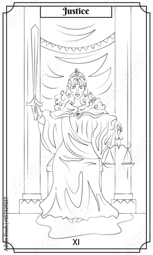 the illustration - card for tarot - The justice card.
