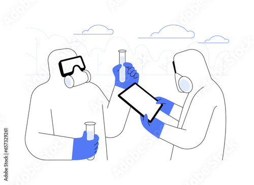 Biohazard sampling abstract concept vector illustration.
