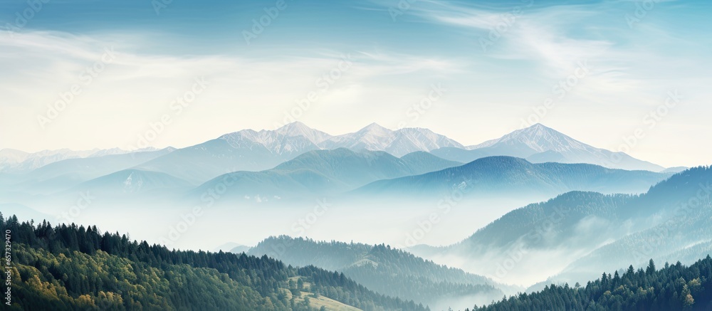 Mountain scenery captured in wide view