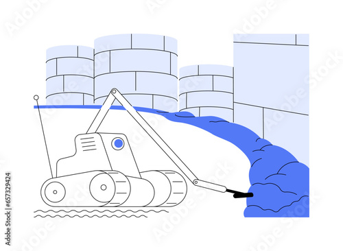 Using robots in radioactive zone abstract concept vector illustration.